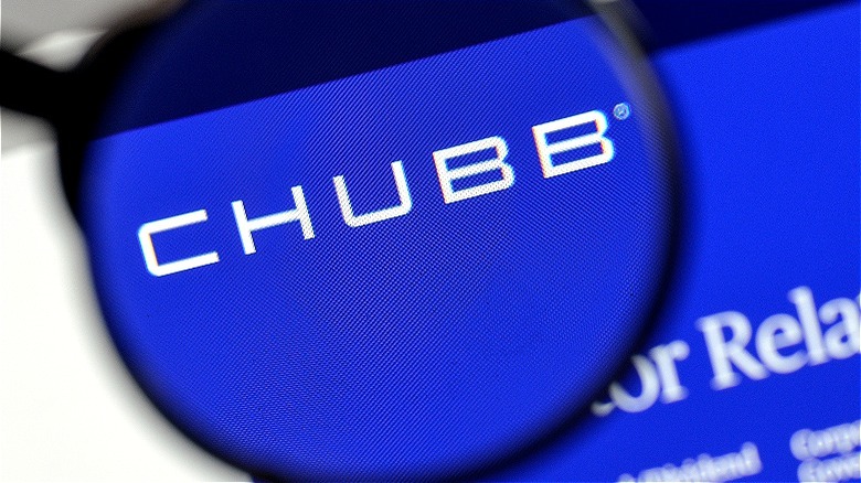 Magnifying glass over CHUBB logo