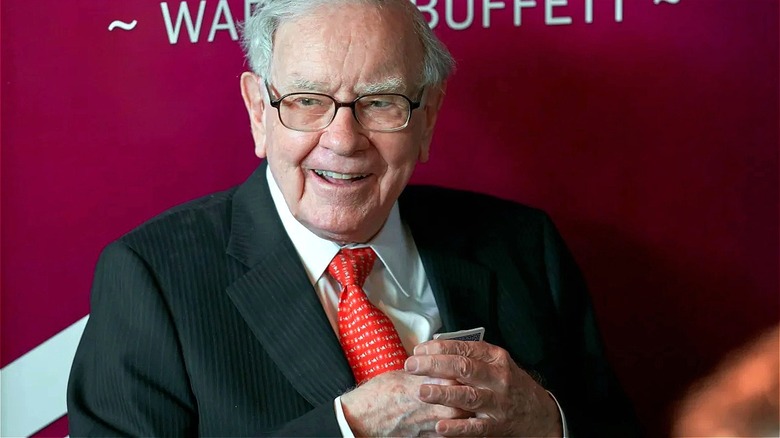 Warren Buffett smiling at event