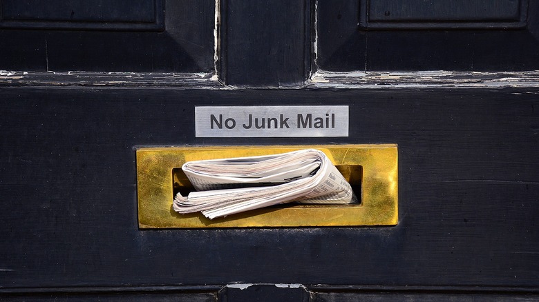 "No Junk Mail" mail slot