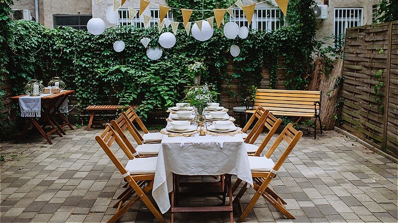 A small backyard wedding reception