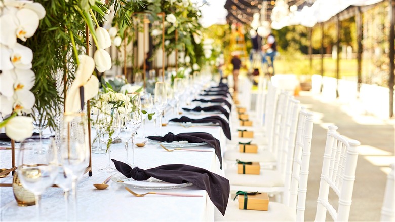 A wedding reception table