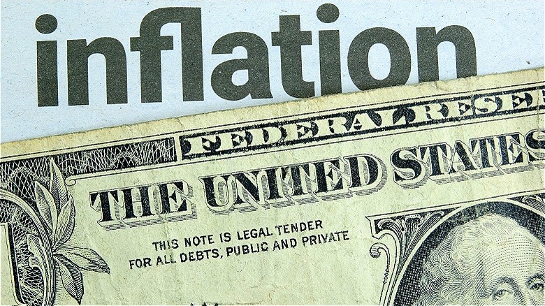 Word "inflation" with $1 bill