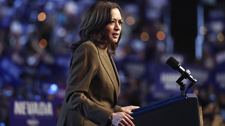 Kamala Harris at podium