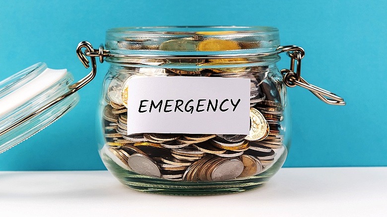 Emergency fund coin jar