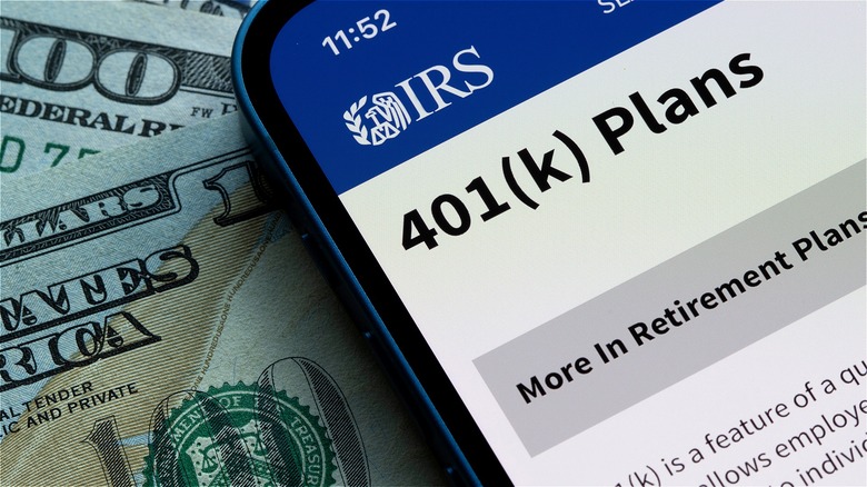 401(k) plan page at IRS