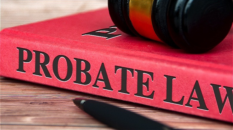 "PROBATE LAW" book and gavel