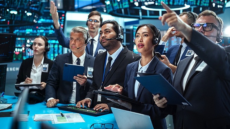 Diverse group of stock traders