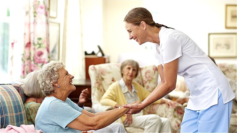 A nursing home care worker