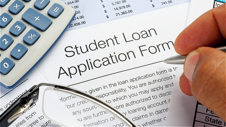 Student loan application paperwork