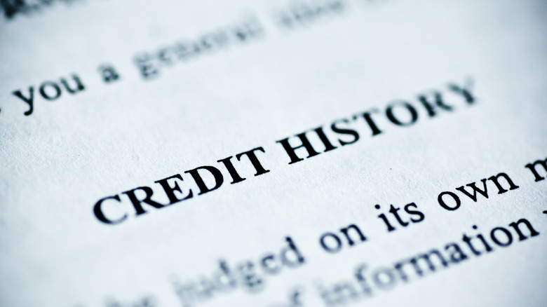 Close up of credit report