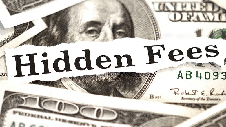 Money with "Hidden Fees" written