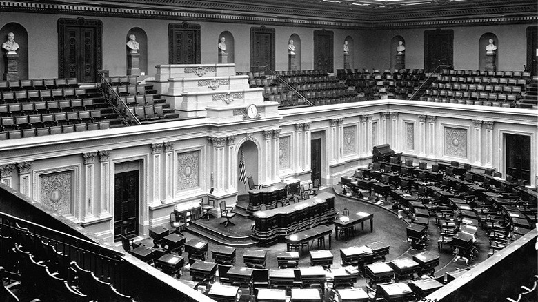 The U.S. Senate chamber inside the Capitol building in Washington D.C.