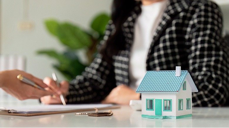 Small house model on desk