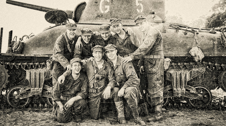 a Sherman tank crew on D Day