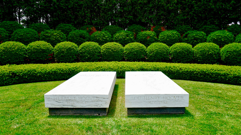 Two burial plots side by side