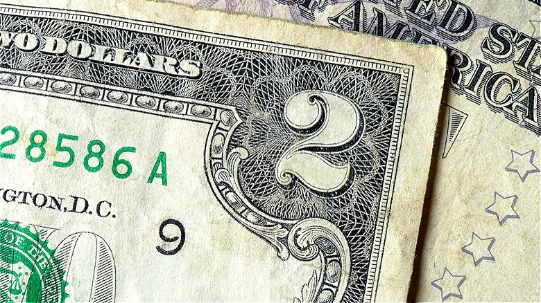 Corner of a $2 bill