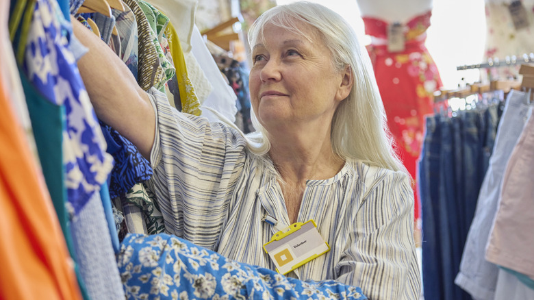 Volunteer working in a local thrift store
