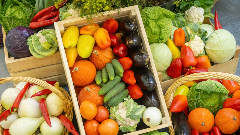 A bunch of organic produce