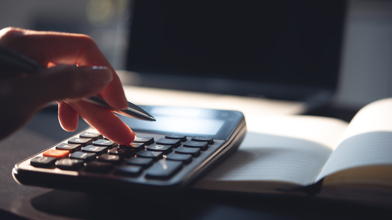 closeup of a calculator