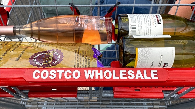 Kirkland wines in Costco cart