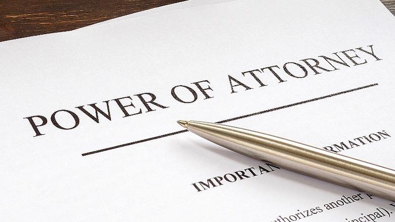 Power of Attorney paperwork