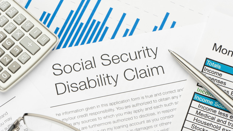 A Social Security disability claim form