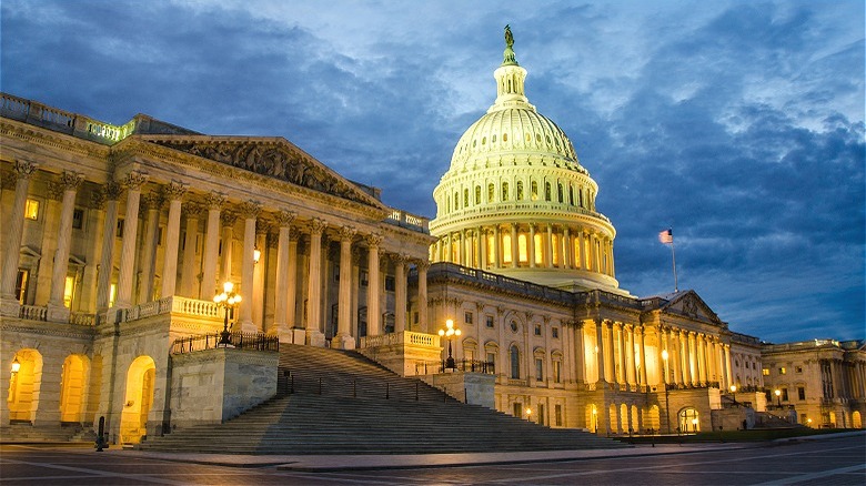 U.S. Capitol in the evening