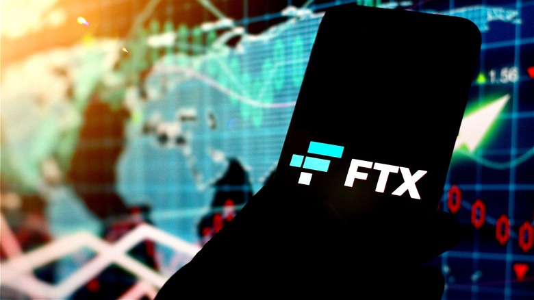 FTX logo, markets image background