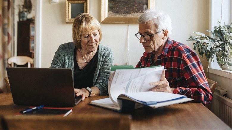 Older couple budgeting