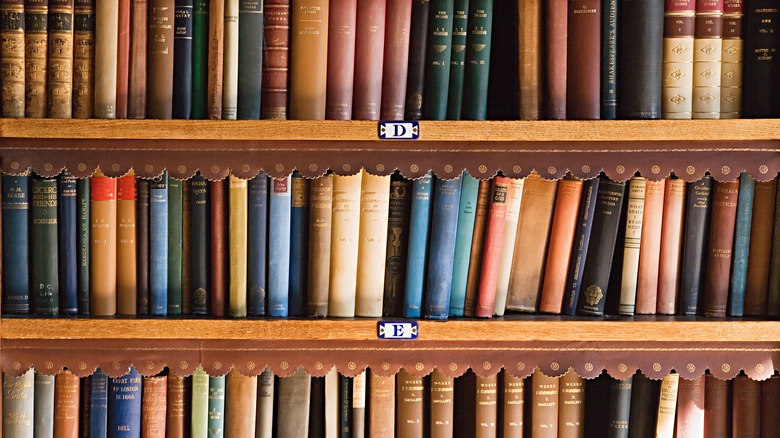 old books on bookshelf