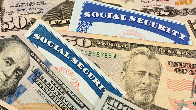 Social Security cards and U.S. currency