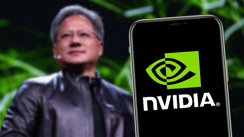 Nvidia logo, CEO Jensen Huang