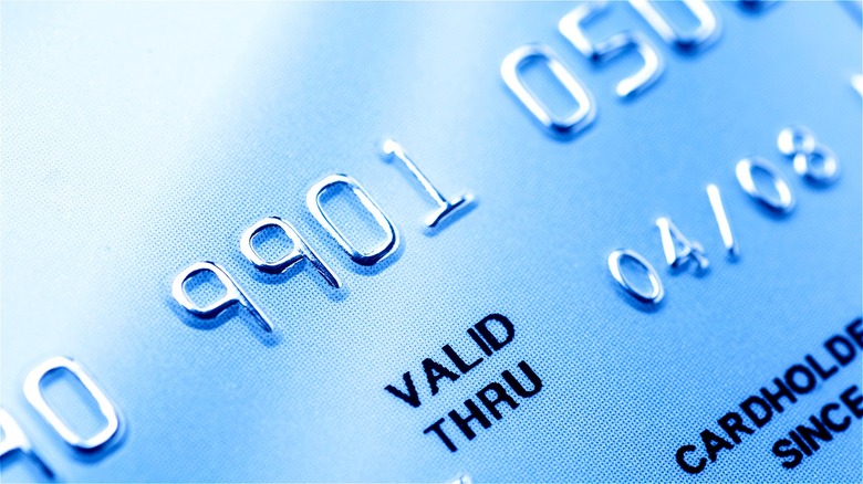 Up-close shot of credit card