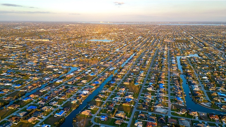 Aerial view of Cape Coral's canals