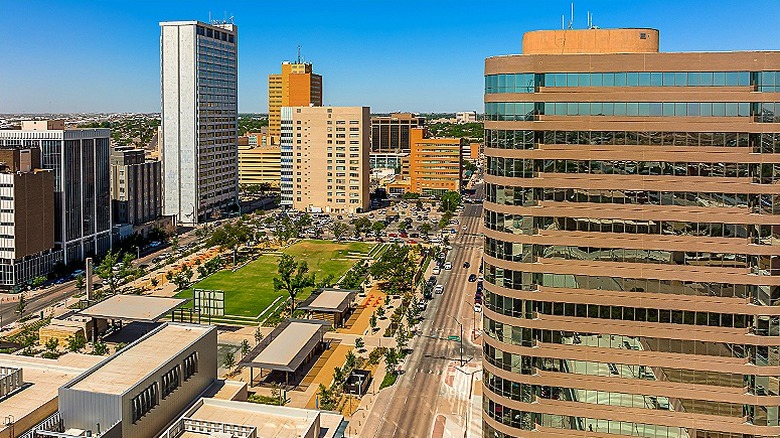 Aerial view of downtown Midland, Texas