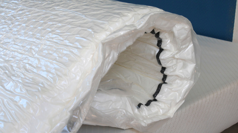 A vacuum-sealed mattress