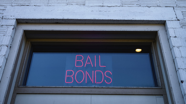 A bail bonds sign 