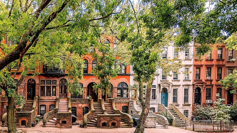 Historic brownstones in New York