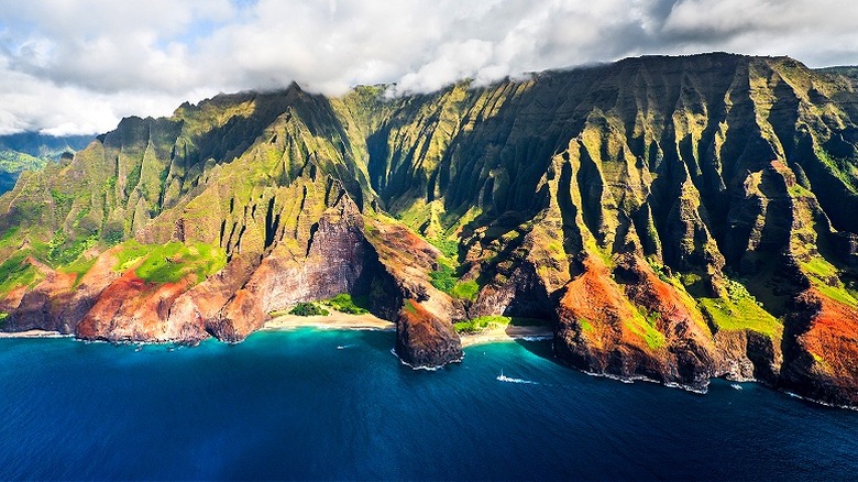 Aerial view of Hawaiian coast