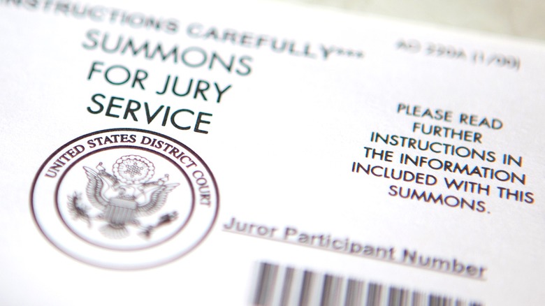 Jury duty summons card