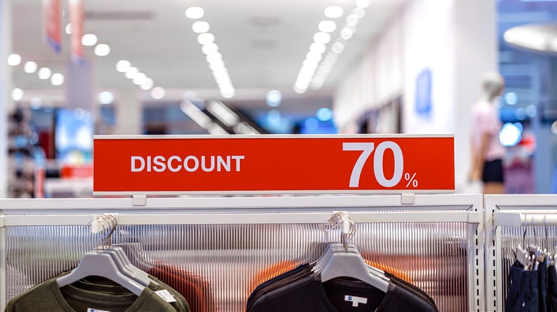 70% discount on clothes