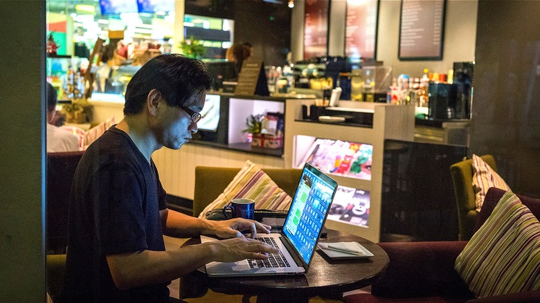 Person working at coffee shop